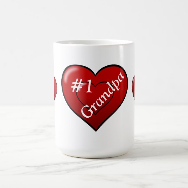 Mug/#1 Grandpa with Hearts Coffee Mug (Center)