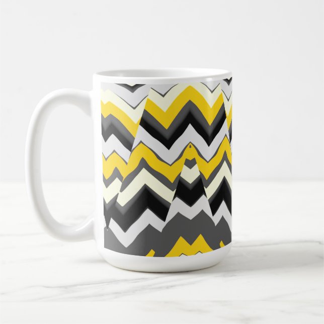 Mug, A classic multicolor zigzag pattern design Coffee Mug (Left)