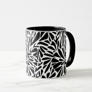 Mug Abstract modern seamless monochrome floral sty