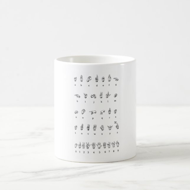 MUG American Sign Language Alphabet Numbers (Center)