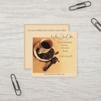 Mug and Coffee Beans Cafe Barista Coffee Square Business Card