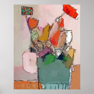 Mug and Flowers Poster