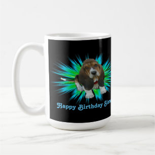 Mug Baby Basset Hound Happy Birthday Sister