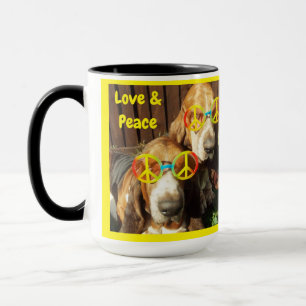 Mug Basset Hounds Love & Peace