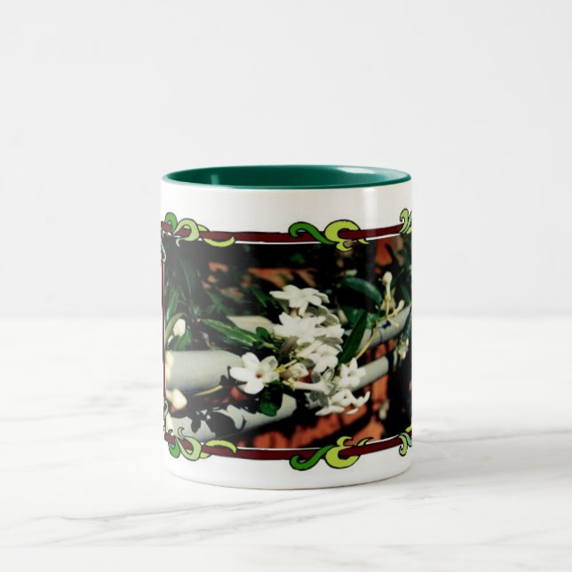 Mug-Beautiful Stephanotis Vine Two-Tone Coffee Mug (Center)