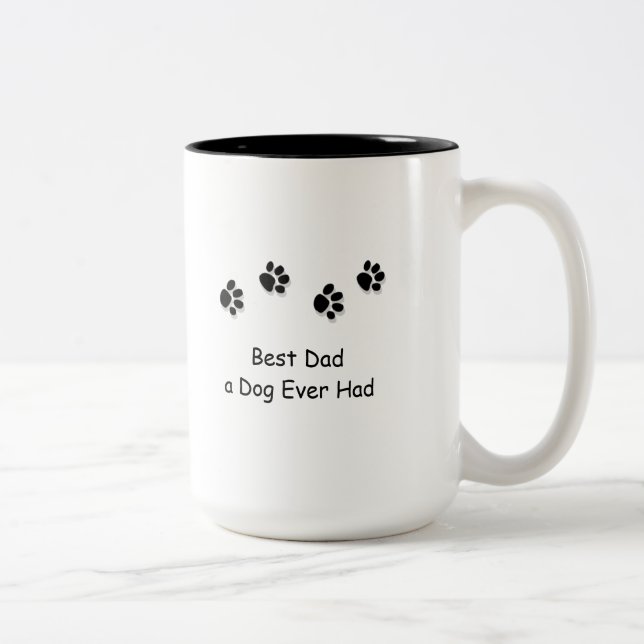 Mug, Best Dad a Dog Ever Had Two-Tone Coffee Mug (Right)