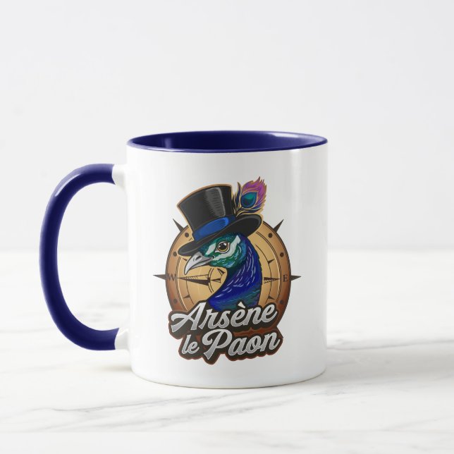 Mug blue "Arsène le Paon" (Left)