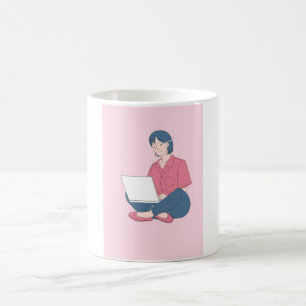 Mug browsing the Web réduites à cup of coffe