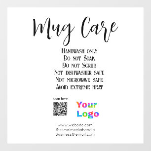 Mug care instructions add business name logo detai