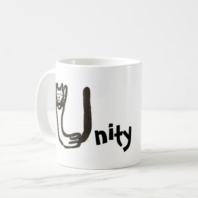 Mug - Cat Letter U with Name (Front Left)