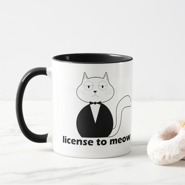 Mug - Cat. License to Meow (With Donut)