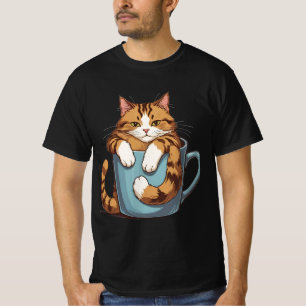 Mug & Cat T-Shirt: Adorable & Irresistible Design T-Shirt