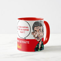 Mug CGT red departure in retraire of Michel