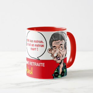 Mug CGT red departure in retraire of Michel