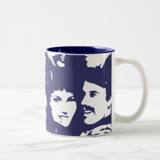 Mug Coffee Cup Vintage Retro Faces Customisable (Right)