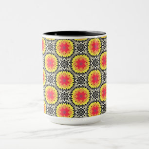 MUG cup 15 oz superb design red yellow and black