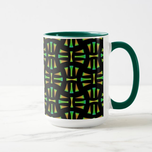 MUG Cup Jimette Design green orange and black (Right)