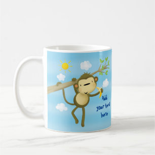 MUG - Custom cute cheeky little monkey in tree