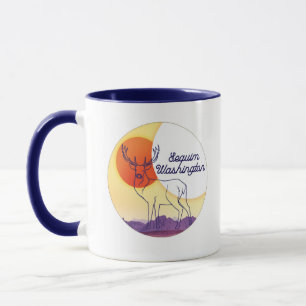 Mug: Elk and Mountain Landscape - Sequim, WA Mug