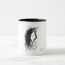 Mug Face of woman to the long hair