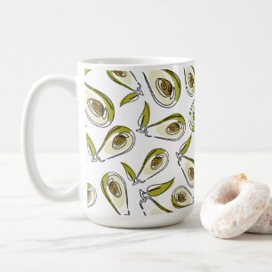 Mug features a cute Avocado.