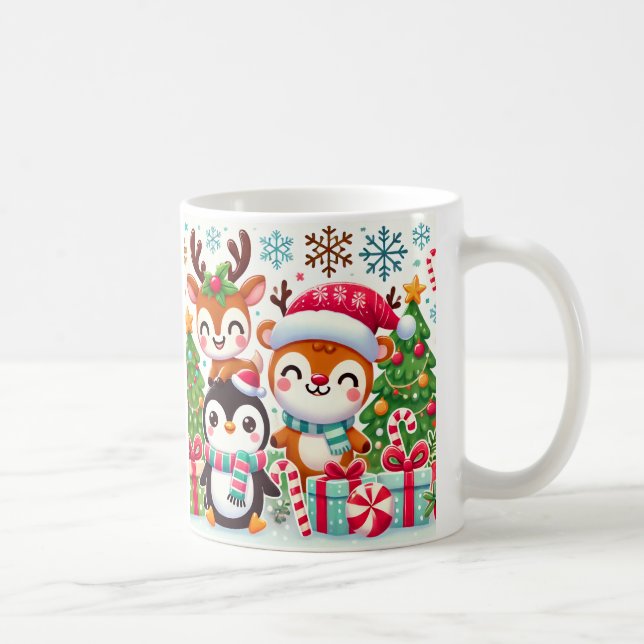 mug featuring cute Christmas characters (Right)