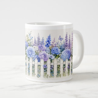 Mug Flower Butterfly Blue Lavender Garden Fence