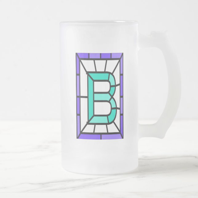 Mug, Frosted, Personalised Frosted Glass Beer Mug (Right)