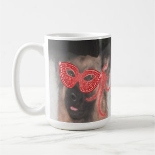 Mug German Shepherd Mardi Gras Mask Red