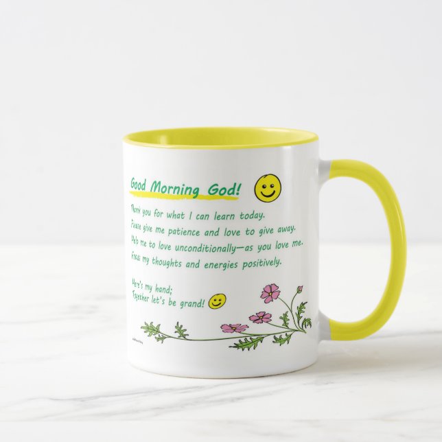 Mug: "Good Morning God!" choose size, style, Mug (Right)