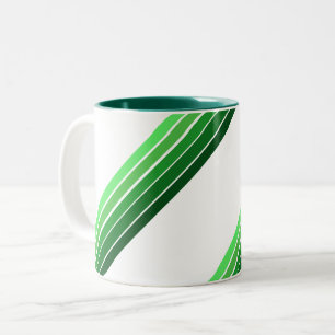 Mug - Green Diagonal Stripes