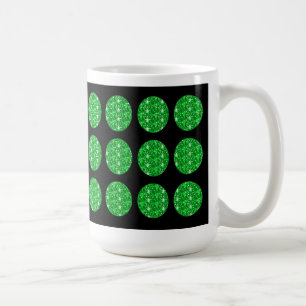 Mug Green Glitter Circles On Black