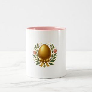 Mug - Happy Easter (Pink Mug & Golden Egg)