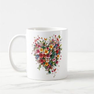 Mug Heart and flowers, Valetine's