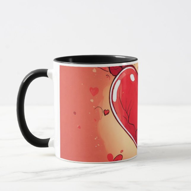 #mug #heart print mug   "Love in Every Sip: Heart  (Left)