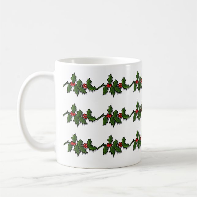 Mug - Holly Leaves and Berries (Left)