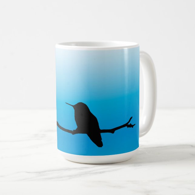 Mug - Hummingbird Silhouette on Blue (Front Right)