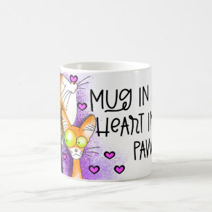 mug in hands heart in her paws