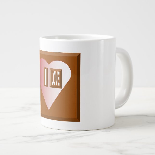 MUG JUMBO BLANCHE I LOVE CHOCOLAT (Front Right)