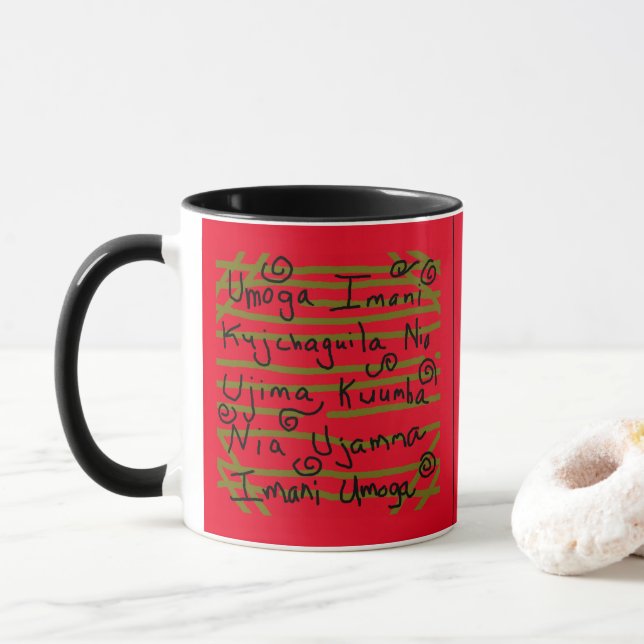 Mug - Kwanzaa Principles Nguzo Saba (With Donut)