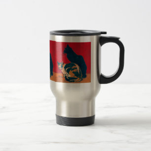 Mug: Les Chats by Theophile Steinlen Travel Mug