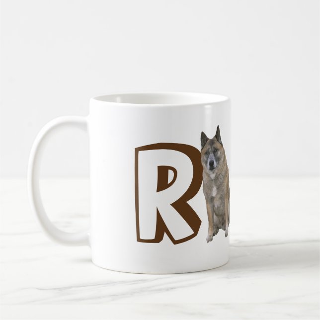 Mug - Letter R Large Dog and Name (Left)