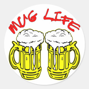 Mug Life (Beer) Classic Round Sticker