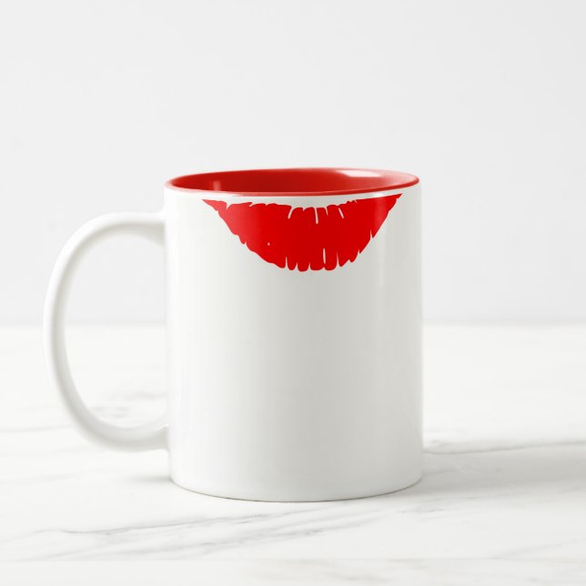 Mug-Lips Two-Tone Coffee Mug (Left)