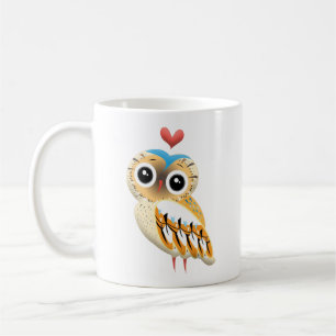 Mug love owl, cute owl illustration