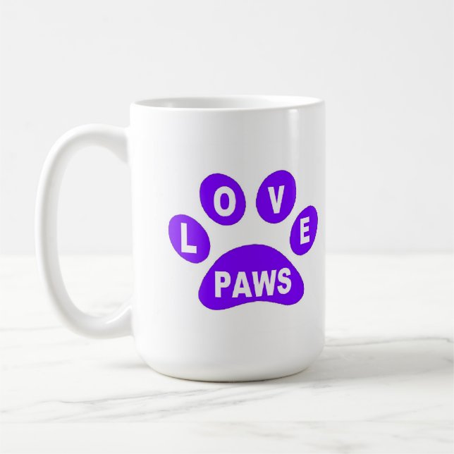 Mug Love Paws on Paws Purple (Left)