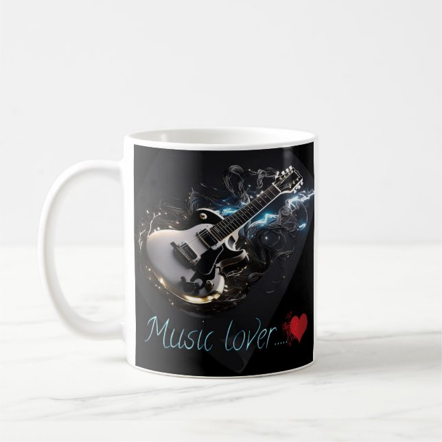 mug Music Lover black guitar (Left)