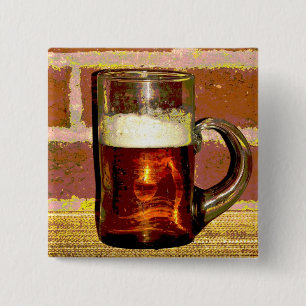 Mug of Beer 15 Cm Square Badge