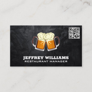 Mug of Beer Toast   QR Code Business Card