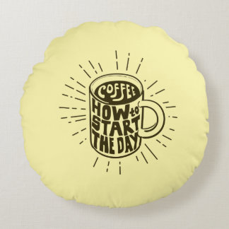 Mug of Coffee  Round Cushion